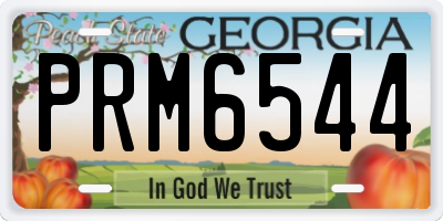 GA license plate PRM6544