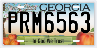 GA license plate PRM6563