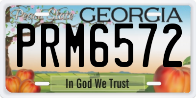 GA license plate PRM6572
