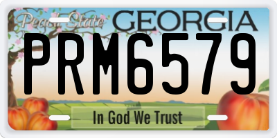 GA license plate PRM6579