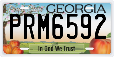 GA license plate PRM6592