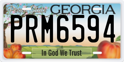 GA license plate PRM6594