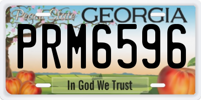 GA license plate PRM6596