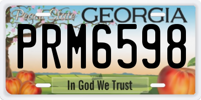 GA license plate PRM6598
