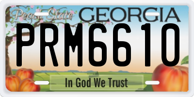 GA license plate PRM6610