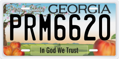 GA license plate PRM6620