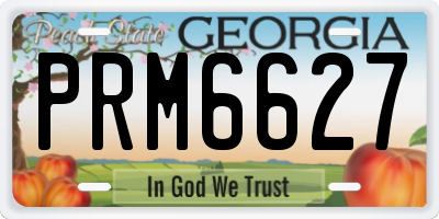GA license plate PRM6627