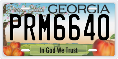 GA license plate PRM6640