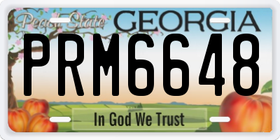 GA license plate PRM6648
