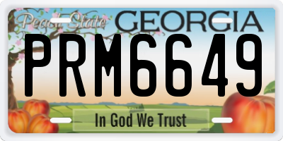 GA license plate PRM6649