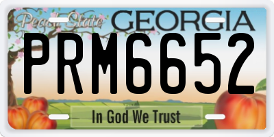 GA license plate PRM6652