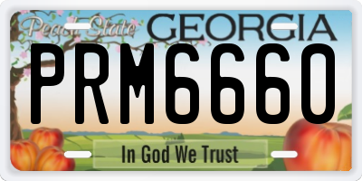 GA license plate PRM6660