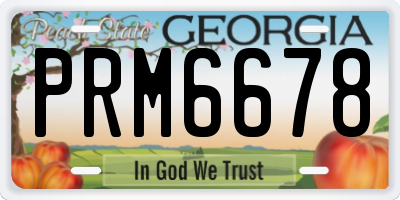 GA license plate PRM6678