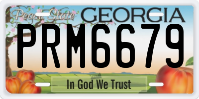GA license plate PRM6679