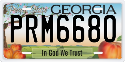 GA license plate PRM6680