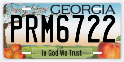 GA license plate PRM6722