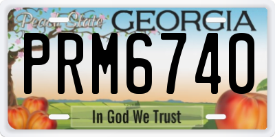 GA license plate PRM6740