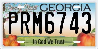 GA license plate PRM6743