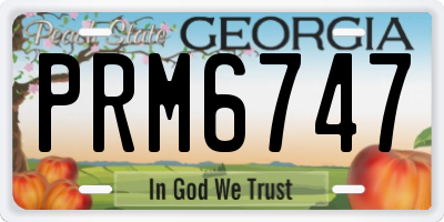 GA license plate PRM6747