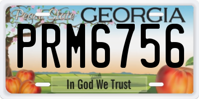 GA license plate PRM6756