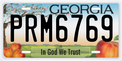 GA license plate PRM6769