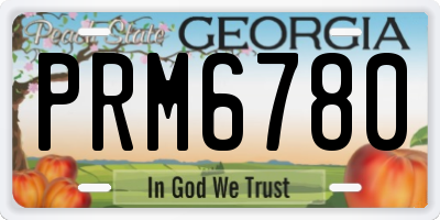 GA license plate PRM6780