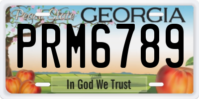 GA license plate PRM6789