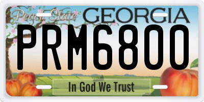 GA license plate PRM6800