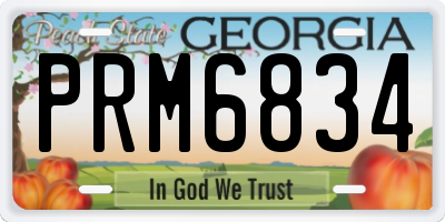 GA license plate PRM6834
