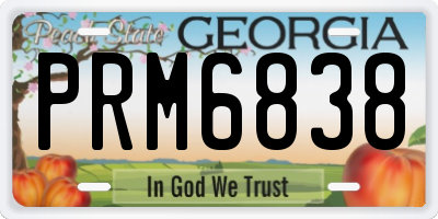 GA license plate PRM6838