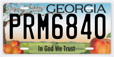 GA license plate PRM6840