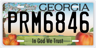 GA license plate PRM6846