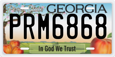 GA license plate PRM6868