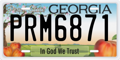 GA license plate PRM6871