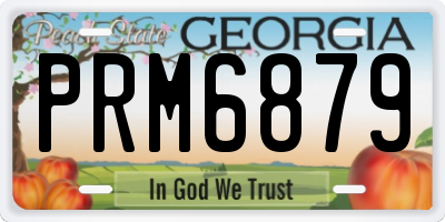 GA license plate PRM6879