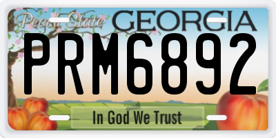 GA license plate PRM6892