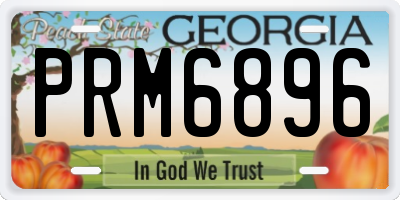 GA license plate PRM6896