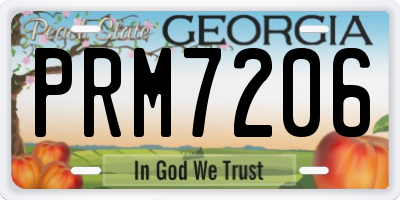 GA license plate PRM7206