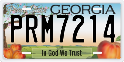 GA license plate PRM7214