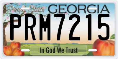 GA license plate PRM7215
