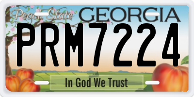 GA license plate PRM7224