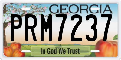 GA license plate PRM7237