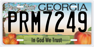 GA license plate PRM7249