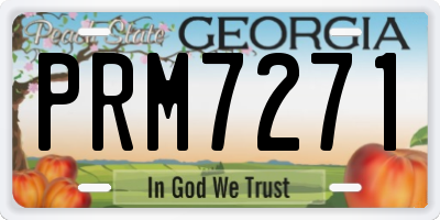 GA license plate PRM7271