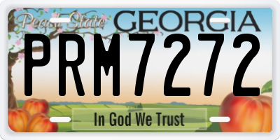 GA license plate PRM7272