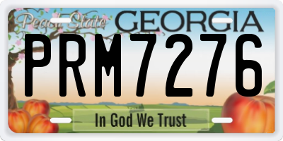 GA license plate PRM7276