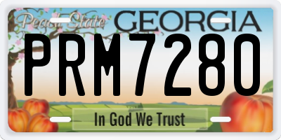 GA license plate PRM7280