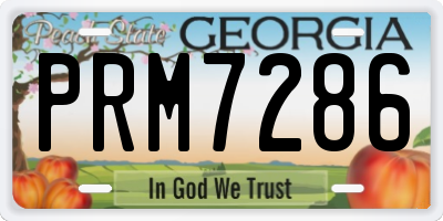 GA license plate PRM7286