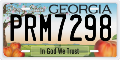 GA license plate PRM7298