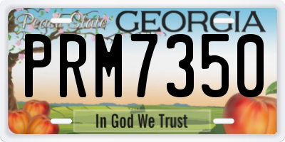 GA license plate PRM7350